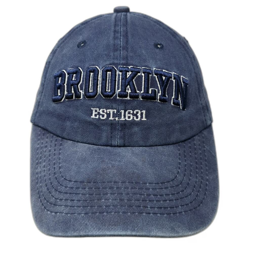 T&T Brooklyn Est 1631 Baseball Cap Blue One Size 3D Embroidery Slideback Hat
